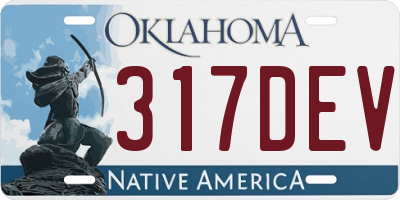 OK license plate 317DEV