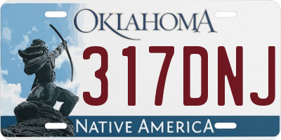 OK license plate 317DNJ