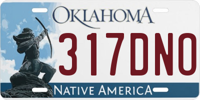 OK license plate 317DNO