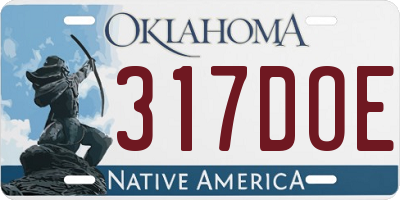 OK license plate 317DOE