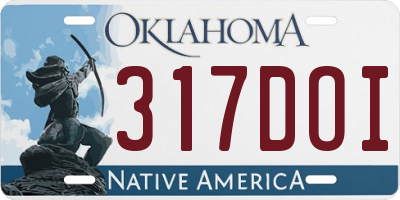 OK license plate 317DOI