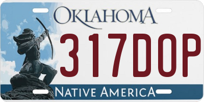 OK license plate 317DOP