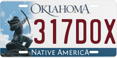 OK license plate 317DOX