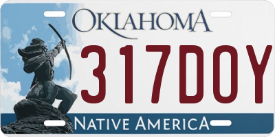 OK license plate 317DOY