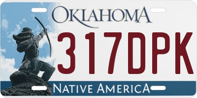 OK license plate 317DPK