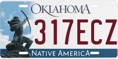 OK license plate 317ECZ