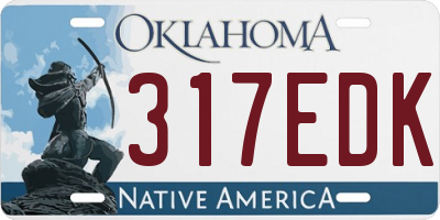 OK license plate 317EDK