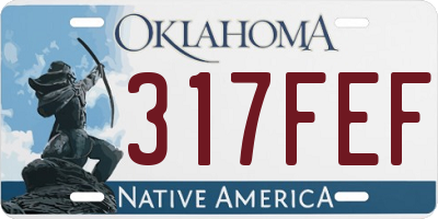 OK license plate 317FEF
