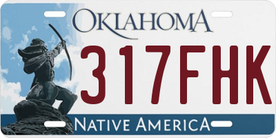 OK license plate 317FHK
