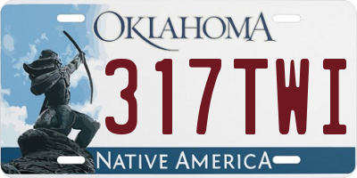 OK license plate 317TWI