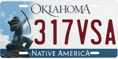 OK license plate 317VSA