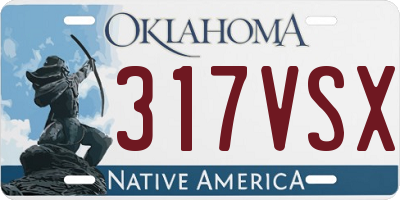 OK license plate 317VSX