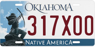 OK license plate 317XOO