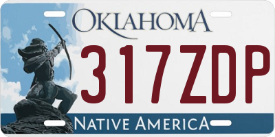 OK license plate 317ZDP