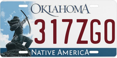 OK license plate 317ZGO