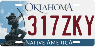 OK license plate 317ZKY