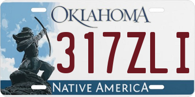 OK license plate 317ZLI