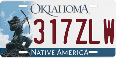 OK license plate 317ZLW