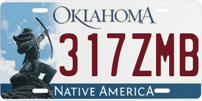 OK license plate 317ZMB