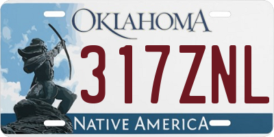 OK license plate 317ZNL