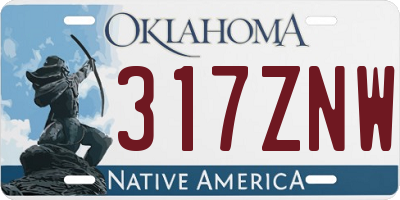 OK license plate 317ZNW