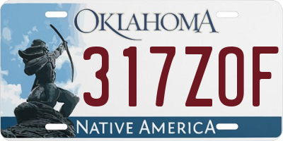 OK license plate 317ZOF