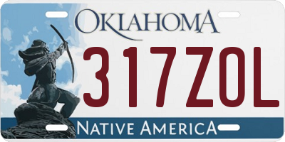 OK license plate 317ZOL