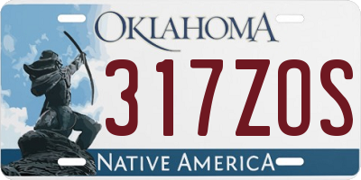 OK license plate 317ZOS