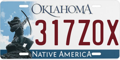 OK license plate 317ZOX