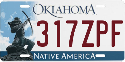 OK license plate 317ZPF