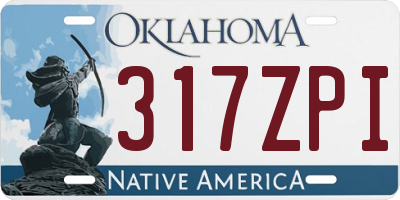 OK license plate 317ZPI