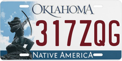 OK license plate 317ZQG