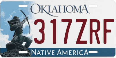 OK license plate 317ZRF