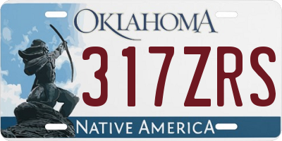 OK license plate 317ZRS