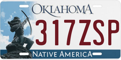 OK license plate 317ZSP