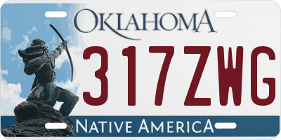 OK license plate 317ZWG