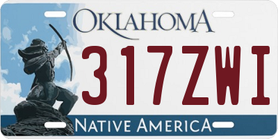 OK license plate 317ZWI