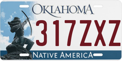 OK license plate 317ZXZ
