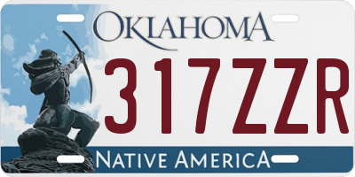 OK license plate 317ZZR