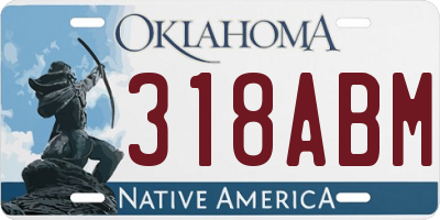OK license plate 318ABM