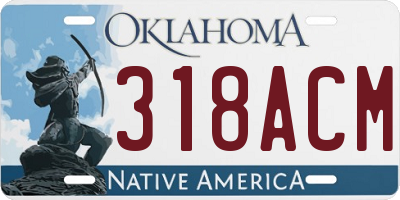 OK license plate 318ACM