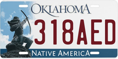 OK license plate 318AED