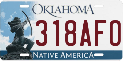 OK license plate 318AFO