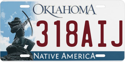 OK license plate 318AIJ