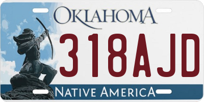 OK license plate 318AJD