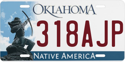 OK license plate 318AJP