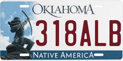 OK license plate 318ALB
