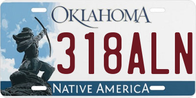 OK license plate 318ALN