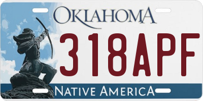 OK license plate 318APF