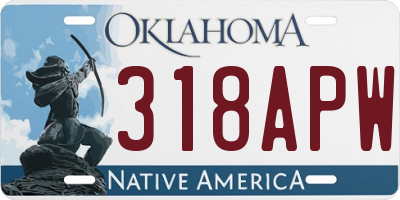 OK license plate 318APW